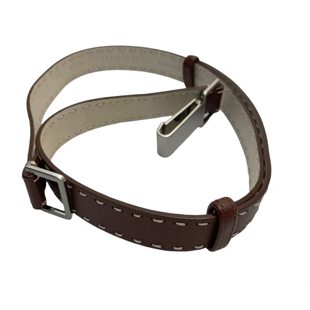 ELLEN TRACY Leather Belt Brown One Size